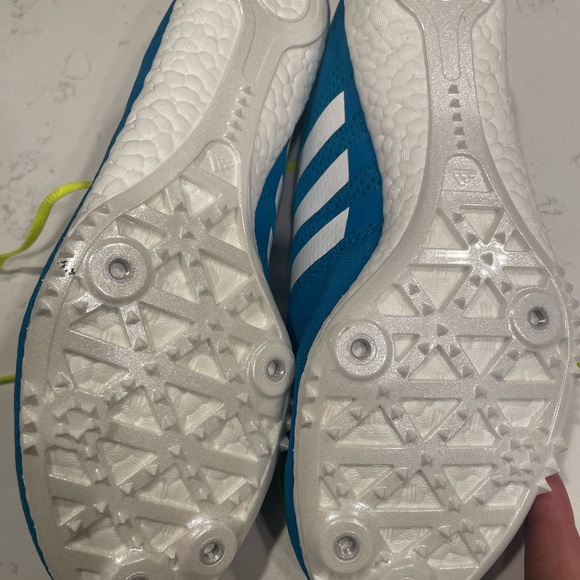 NWOT Adidas Teal and Neon Yellow Adizero Boost Endless Energy Shoes - Picture 3 of 7